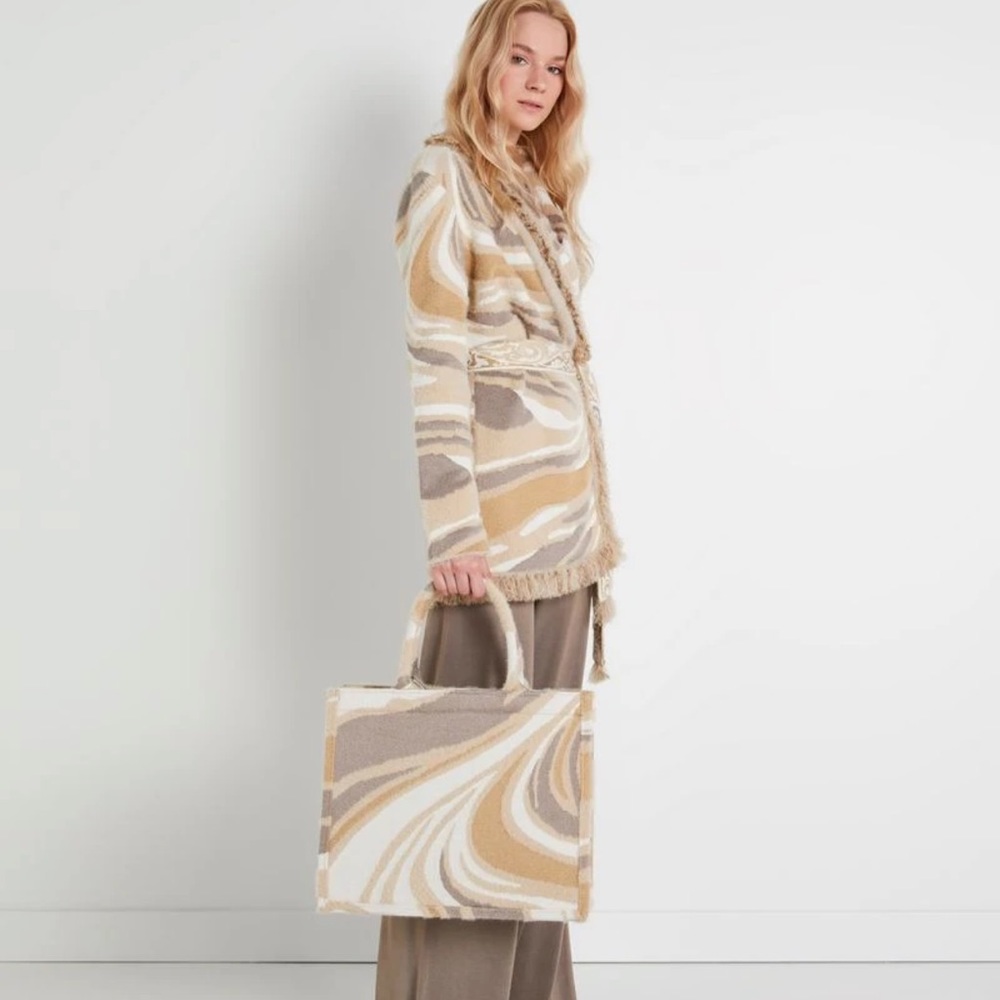 Cardigan with matching tote bag. NWT. M/L size.